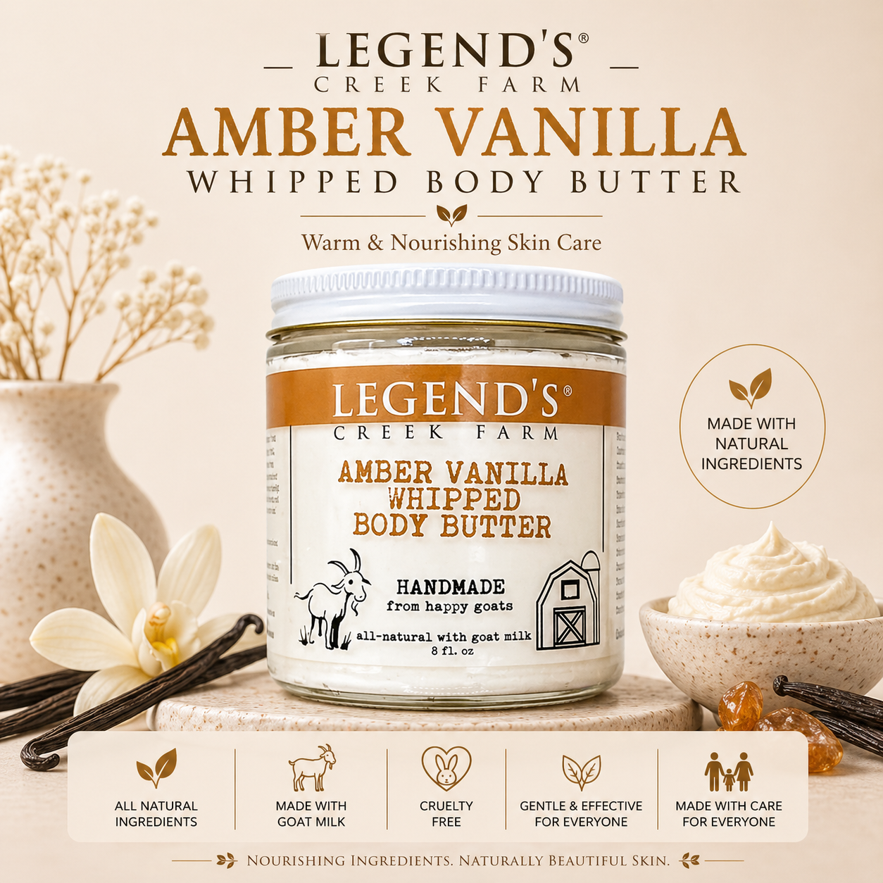 Amber Vanilla Whipped Body Butter – Legend's Creek Farm