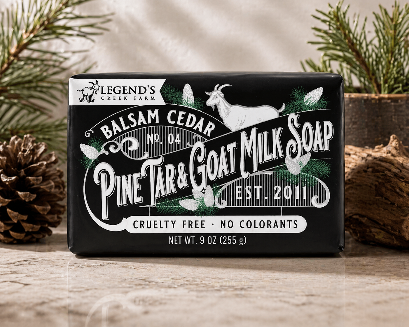 Balsam Cedar & Pine Tar Triple Milled Goat Milk Soap – Legend's