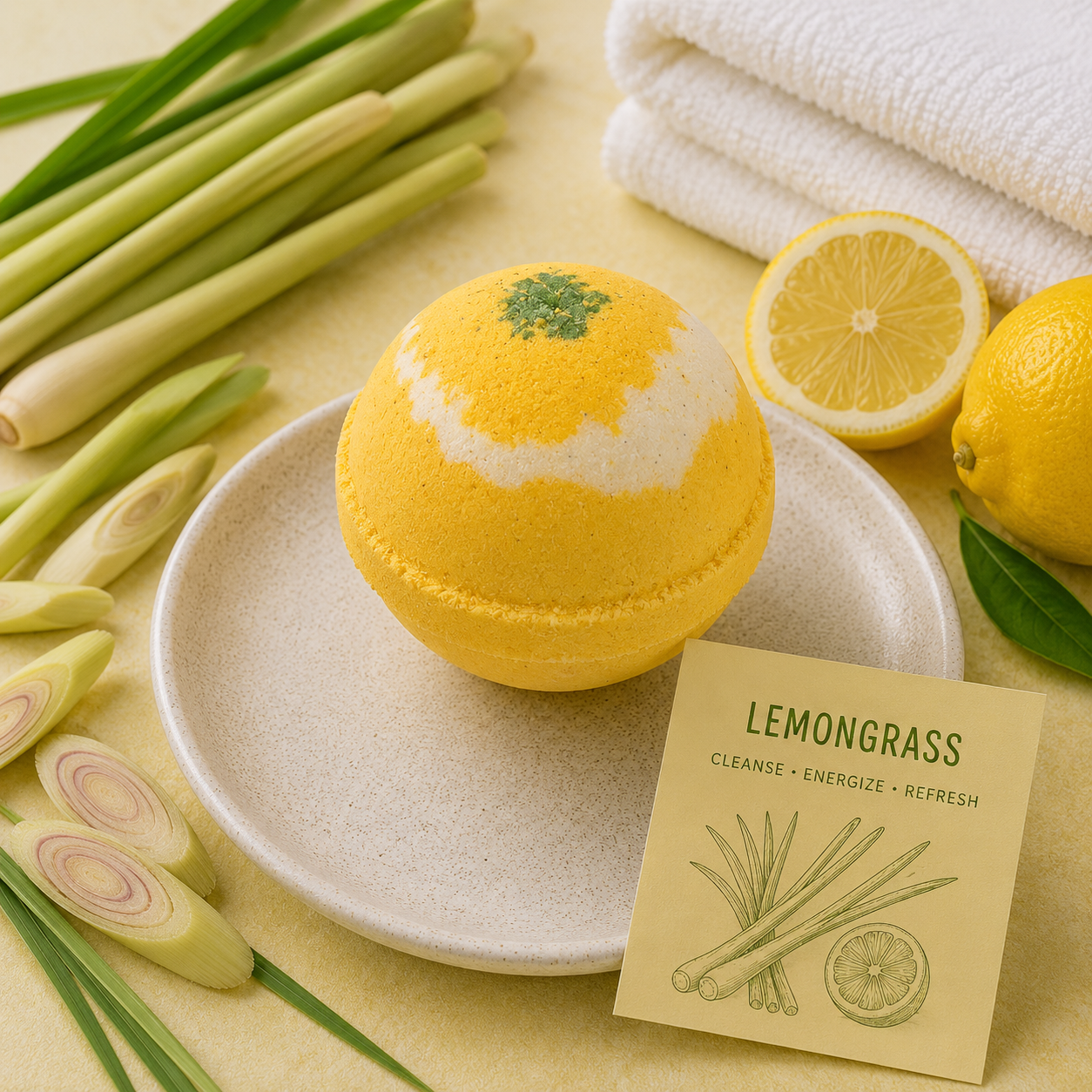 Goat Milk Bath Bomb - Lemongrass – Legend's Creek Farm